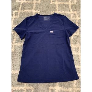 Figs Catalina Navy Blue Scrub Top